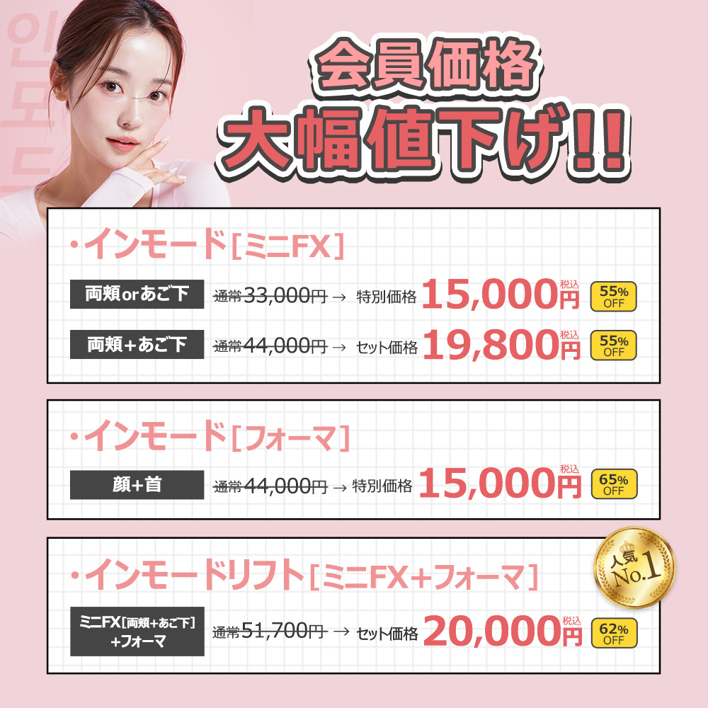 インモード値下げ